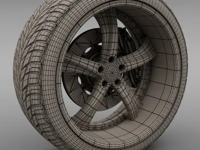 Savini Forged SV-29S Wheel and Tire 3D model