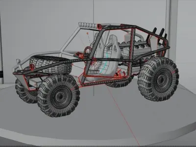 Dirty Buggy Low-poly 3D model
