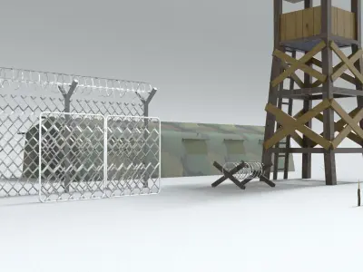 laos Game Guard Tower Control Point Low-poly 3D model