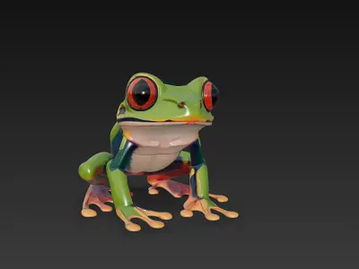 Frog Poisonous Realistic 3D Model - Low Poly Realistic Low-poly 3D model