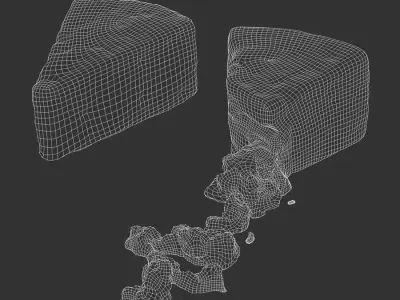 Two Cheese Wedges Food Models, Blue 