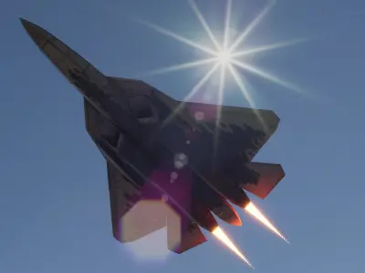 SU-57 fighter medium poly around 20k poly aka faces 3D model