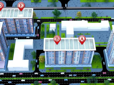 Living Building Low-poly 3D model