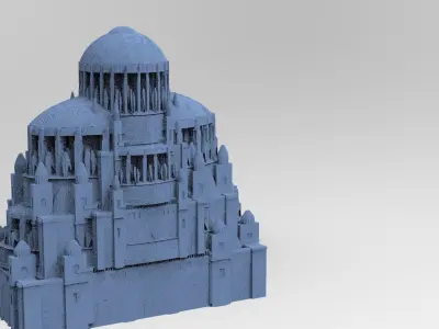 Sci fi City Dome tower and palace 3D model