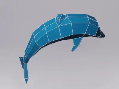 Low Poly Dolphin Geometric 3D model 3D model