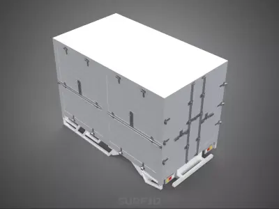 STANDARD BED TRAILER BOX CUBE TRUCK CARGO PICKUP FREIGHT VAN CAR 3D model