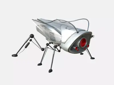 Insect Robot F01 Steel - SciFi Character Design Low-poly 3D model
