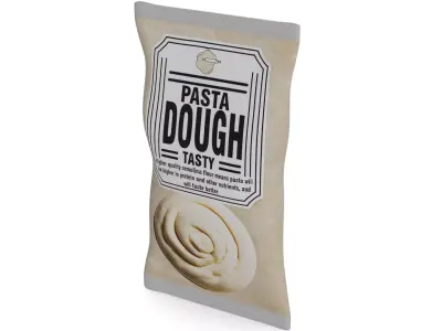 Fresh pasta dumplings and dough Dough Low-poly 3D model