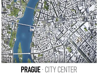 Prague Low-poly 3D model