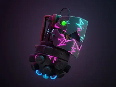 Arcane Jinx BOMB Grenade game-ready Low-poly 3D model