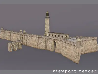 Stone Fort Constructor Low-poly 3D model