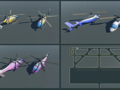 Mobile Airport Low-poly 3D model