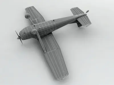  Cessna 185 Aircraft Low-poly 3D model