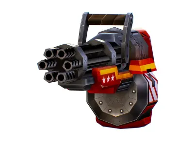 LowPoly Sci-Fi Assault Heavy Machine Gun Low-poly  Low-poly 3D model