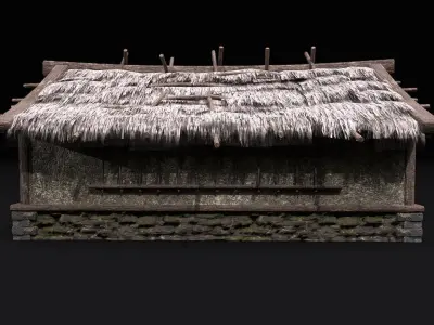 Realistic Medieval House Low-poly 3D model