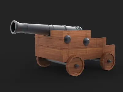 war cannon Low-poly 3D model