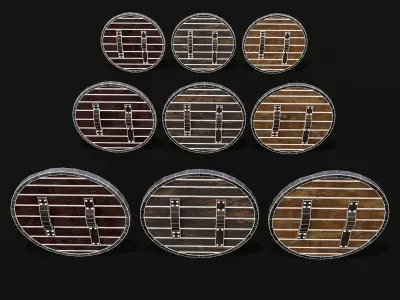 Nordic Horse Shields Pack 3D Model Collection