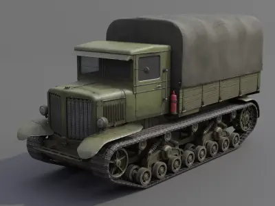 Voroshilovets Artillery Tractor Low-poly 3D model