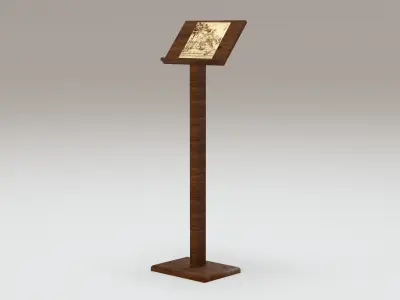 Antique wooden lectern 2 Low-poly 3D model