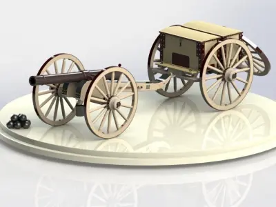 Caisson Cannon Free 3D model