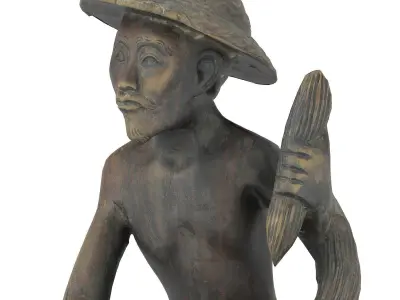 Fisherman Carving Low-poly 3D model