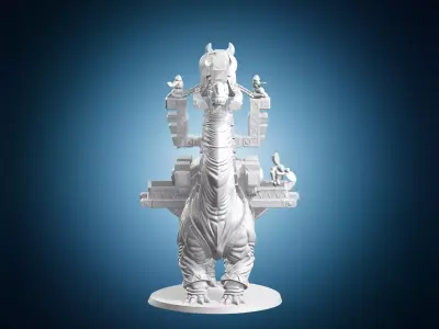 Brontomonster Serpentbloods RPG Miniature 3D print model