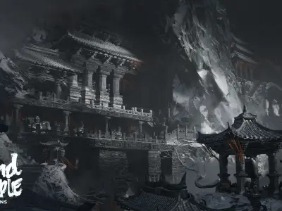 Wind Temple Low-poly 3D model