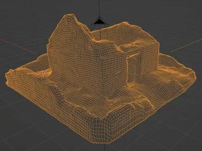 Napoleonic Ruin of Stone Building - Game-Ready Photoscan Low-poly 3D model