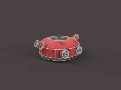 Old Robot Head V2 Low-poly 3D model