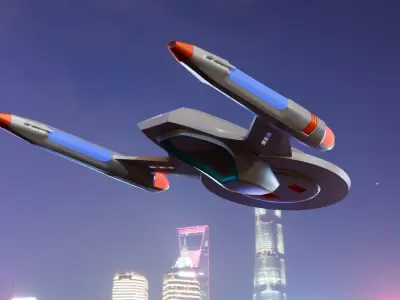 Sci-Fi Ship Low-poly 3D model