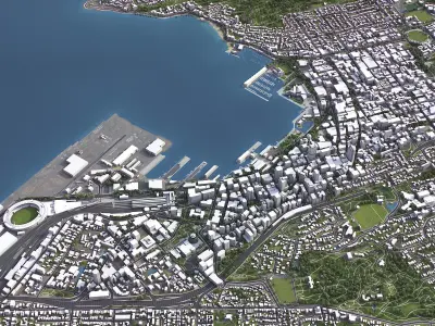 Wellington - 3D City Model Low-poly 3D model