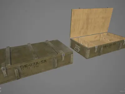 Crate Low Poly Game Ready two wooden boxes Low-poly 3D model