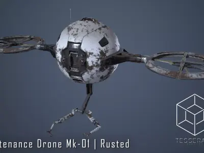 Maintenance Drone Mk1 Rusted 3D model
