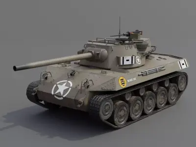 M18 Black Cat Tank Destroyer Low-poly 3D model