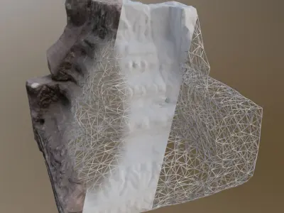 Pillar Base Asymmetric Ancient Low-poly 3D model