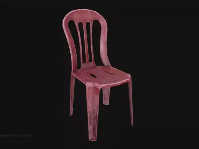 Old Plastic Chair  Low-poly 3D model