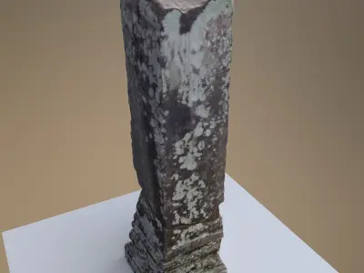 Scanned Pillar Old Damaged for Rendering and Games Low-poly 3D model