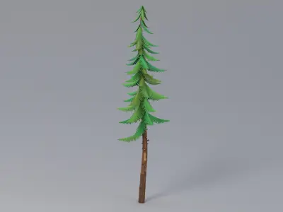 Cartoon Pine 01 3D model