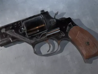 Revolver Stechkin Low-poly 3D model