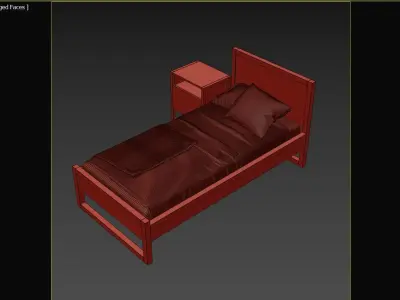Single Bed Free 3D model