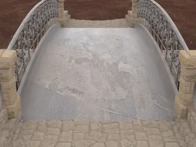 Bridge over river 3D model