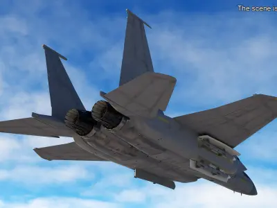 F-15 Silent Eagle in Flight Battle Position 3D model purchase