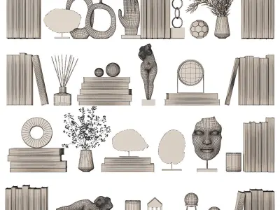 Shelf Decor set 2 3D model