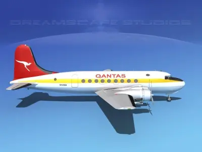 Douglas DC-4 Qantas 2 3D model