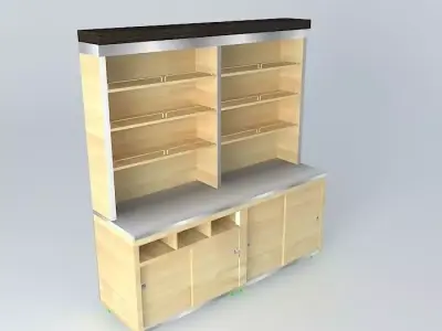kit-126 Counter Total Wall Free 3D model