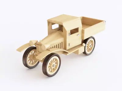 Wooden toy truck 10 3D model