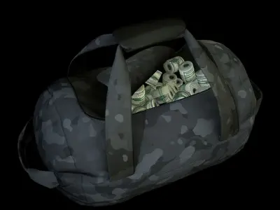 Opened Duffel Bag -empty Low-poly 3D model