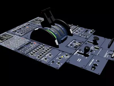 Airbus A320 Cockpit Control Units 3D Model 3D model