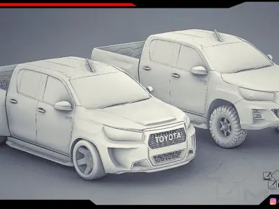 Toyota Hilux pickup body Kit Low-poly 3D model