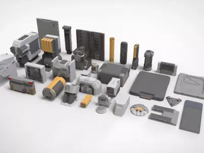 sci-fi Architecture kitbash 44 3D model